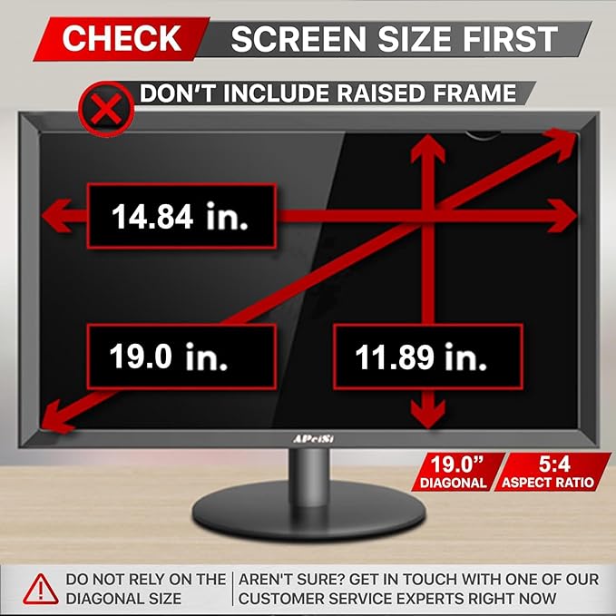 19 Inch Privacy Screen Filter for Square 5:4 Monitor | Privacy Shield | Anti-Glare | Anti-Blue light Protector | Eye Protection | Computer Security Private Filter