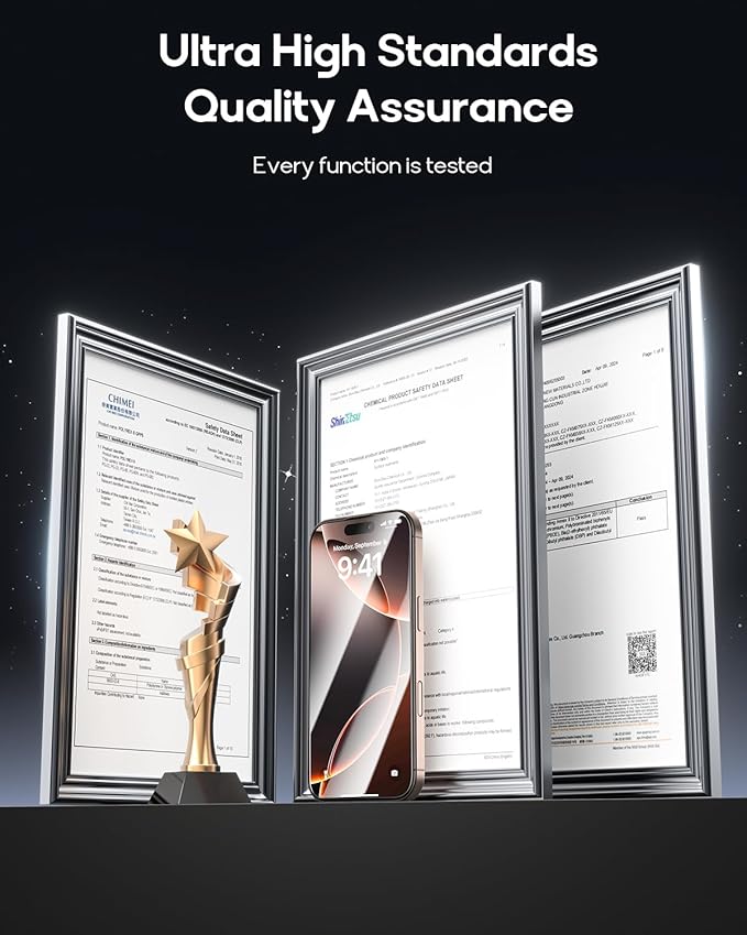 3 Pack for iPhone 16 Plus Tempered Glass Screen Protector, Dust Free CABIN, Auto Positioning, Bubble Free, High Definition, Easy Installation,9H+ Hardness