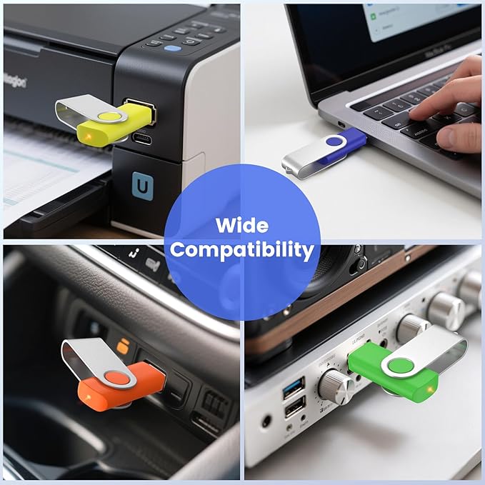 ABLAZE 2GB USB Flash Drive 100 Pack, USB 2.0 Thumb Drives Bulk Memory Sticks Pendrives 100PCS (Mixcolors)