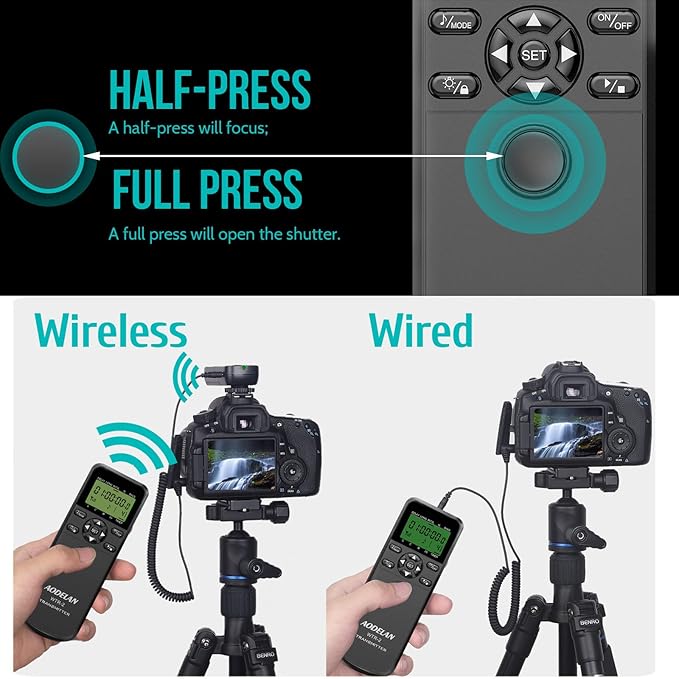 Wireless Shutter Camera Remote Intervalometer Timer Compatible with Nikon D3, D4, D4s, D5, D6, D800, D850, D810, D700, D500, D300, D200, F6, F100, F5, F90, N90s, D1X, D2H; Replaces Nikon MC-30A