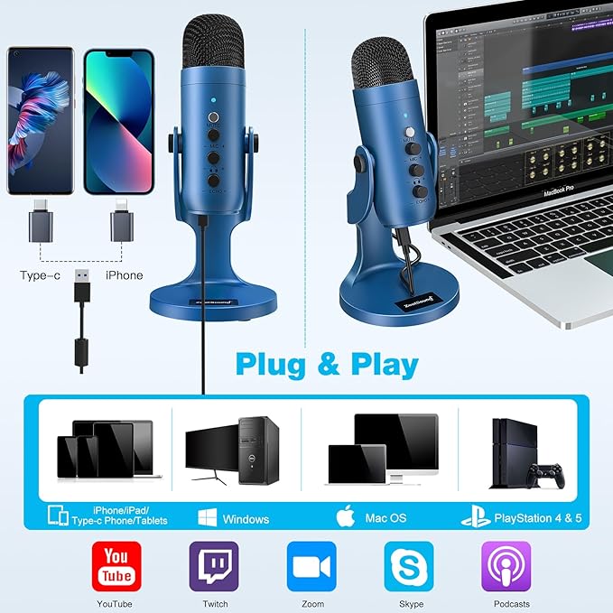 ZealSound USB Microphone, Condenser Gaming Mic - Image 2