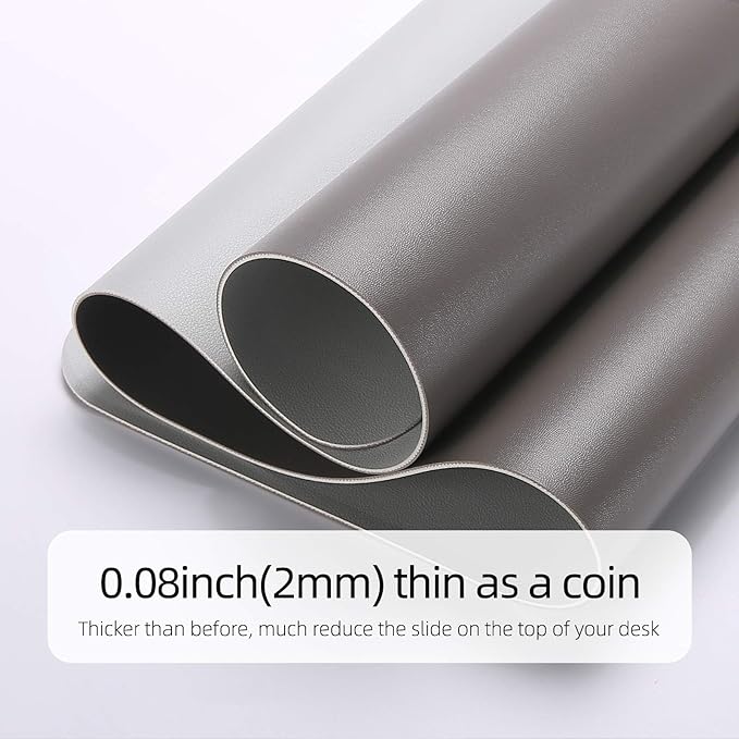 YSAGi Desk Pad, Dual-Sided Desk Mat, 31.5" x 15.7" Laptop Leather Desk Pad Protector, Large Leather Desk Blotter, Waterproof Desk Writing Pad for Office and Home (Dark Grey, 31.5" x 15.7")