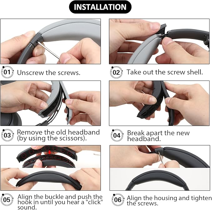 Headband Pad for Bose QuietComfort 45 QC45 QC35II QC35, Headband Cushion Cover - Image 8