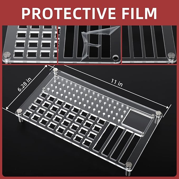 YIMAGUJRX RUNJRX 32 Switch Station, Acrylic Lube Kit for Custom Gaming Keyboard (10Pcs)