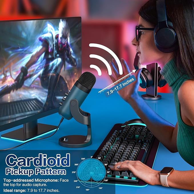 ZealSound USB Condenser Microphone, Computer PC Gaming Mic, Plug&Play - Image 6