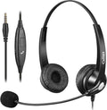 Callez 3.5mm Headset with Microphone Noise Cancelling for Cell Phone PC Laptop, Stereo Computer Headphones for iPhone Samsung Mac Call Center Office Skype, in-line Control, Clear Chat