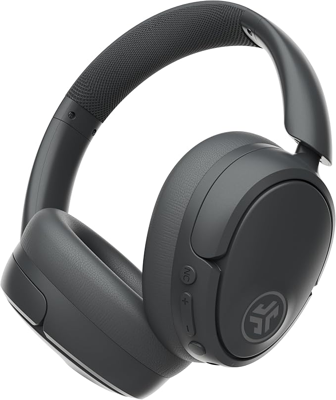 JLab JBuds Lux ANC Wireless Headphones, Graphite, Hybrid Active Noise Cancelling, Customizable Sound, Spatial Audio Compatible, Premium Over-Ear Bluetooth Headset