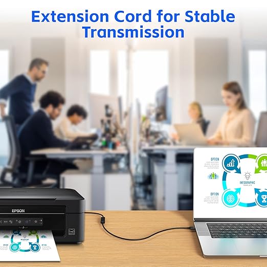 USB Extender 1.6FT (2 Pack) - USB 3.0 Extension Cable, A Male to Female, Compatible with USB Flash Drive, Hard Drive, Card Reader, Webcam, Printer, Keyboard, Mouse, Playstation, Xbox, VR Headset