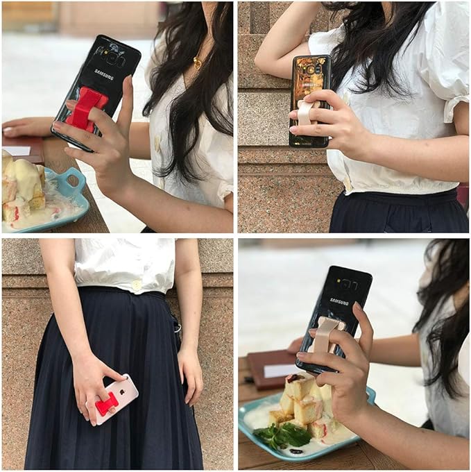 Universal Phone Grip for Smartphones - Phone Holder for Hand for Back of Phone - Wireless Charging Compatible (Black) - 3Pack