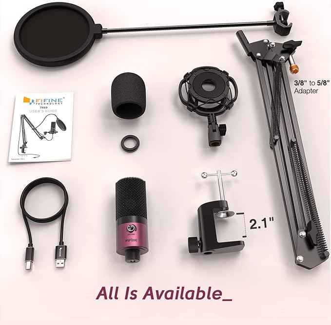FIFINE Podcast Microphone Kit-USB PC Computer Recording Microphone, Condenser - Image 7