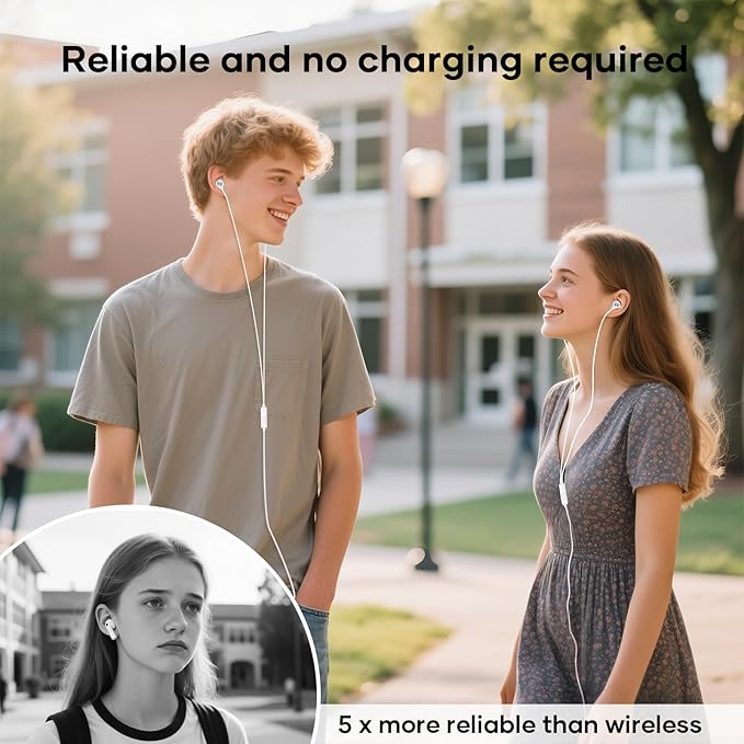 Wired Earbuds with Microphone 5 Pack, in-Ear Headphones with Heavy Bass, High Sound Quality Earphones Compatible with iPad, Laptop, MP3, Android Smartphones, Fits All 3.5mm Jack Device