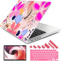 DONGKE for M4 MacBook Pro 16 Inch Case 2024 2023 2021 A3403 A3186 M3 A2991 M2 A2780 M1 A2485 Pro/Max Chip, Plastic Hard Shell Case & Keyboard Cover for Mac Pro 16 with Touch ID, Floral Artistic