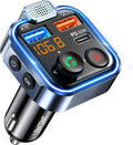 LENCENT FM Transmitter in-Car Adapter, Type-C PD 20W+ QC3.0 Fast USB Charger, Wireless Bluetooth 5.3 Radio Car Kit, Hands-Free Calling, MP3 Player Receiver Hi Fi Bass, Support U Disk