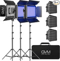 GVM RGB LED Video Light, Photography Lighting with APP Control, 1000D Video Lighting Kit for YouTube Studio, 3 Packs Led Panel Light, 3200K-5600K, 8 Kinds of The Scene Lights, CRI 97