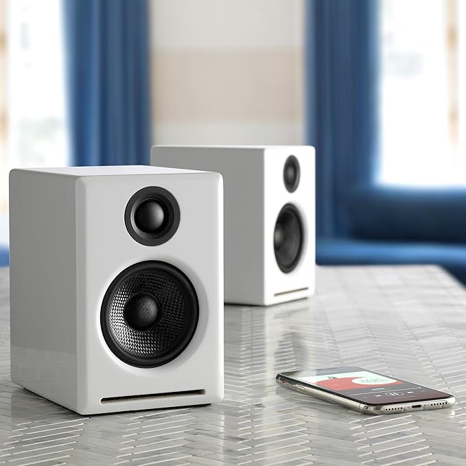 Audioengine A2+ 24 Bit 60 Watt Bluetooth Desktop Computer Speakers for Music and Gaming - PC MAC Laptop Tablet