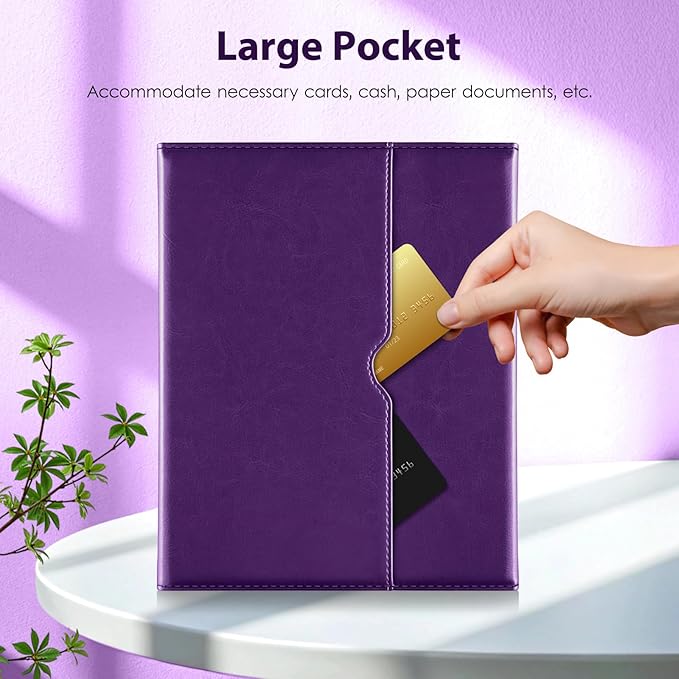 DTTO for iPad 11th (A16)/ 10th Generation Case with Keyboard (2025/2022), 7 Colors Backlit Wireless Detachable Keyboard Leather Folio Cover with Pencil Holder & Pocket, Deep Purple