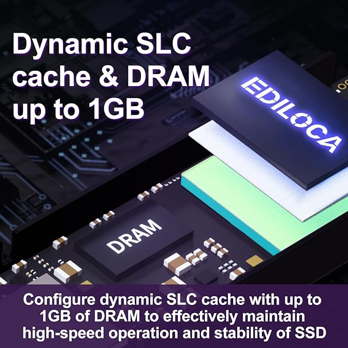 1TB PS5 SSD with Heatsink PCIe Gen4 NVMe M.2 Gaming SSD, 7400MB/s Read, 1GB DRAM Cache, 3D TLC | Internal Solid State Drive Compatible with PS5 & PC(EN855)