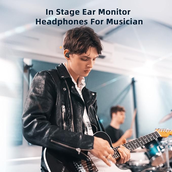 YINYOO KBEAR in Ear Monitor Headphones KS1 Wired Earphones Super Bass Earbuds, Crystal Clear Sound IEM Headphones, High Resolution Noise Canceling Ear Monitors Headphone for Singers Musician