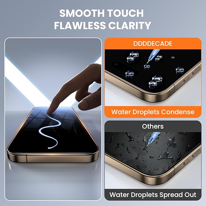 Screen Protector for iPhone 16 Pro Military Grade Tempered Glass Auto-Alignment OneTouch Kit Cell Phone Accessories Bubble Free Case Friendly Auto Dust-Removal Easy Install [1 Pack]