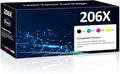 206X Toner Cartridges High Yield 4 Pack Compatible for HP 206X 206A Set for HP Color Laserjet Pro M255dw M255nw MFP M283fdw M283cdw M282nw M283fdn Printer(Black/Cyan/Yellow/Magenta)