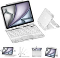 GUSGU Transparent Case with Wireless Keyboard for iPad 10.2-in (7th, 8th, and 9th Gen), 7 Colors Backlight, Trackpad, 360°Rotating Stand, Tech Style