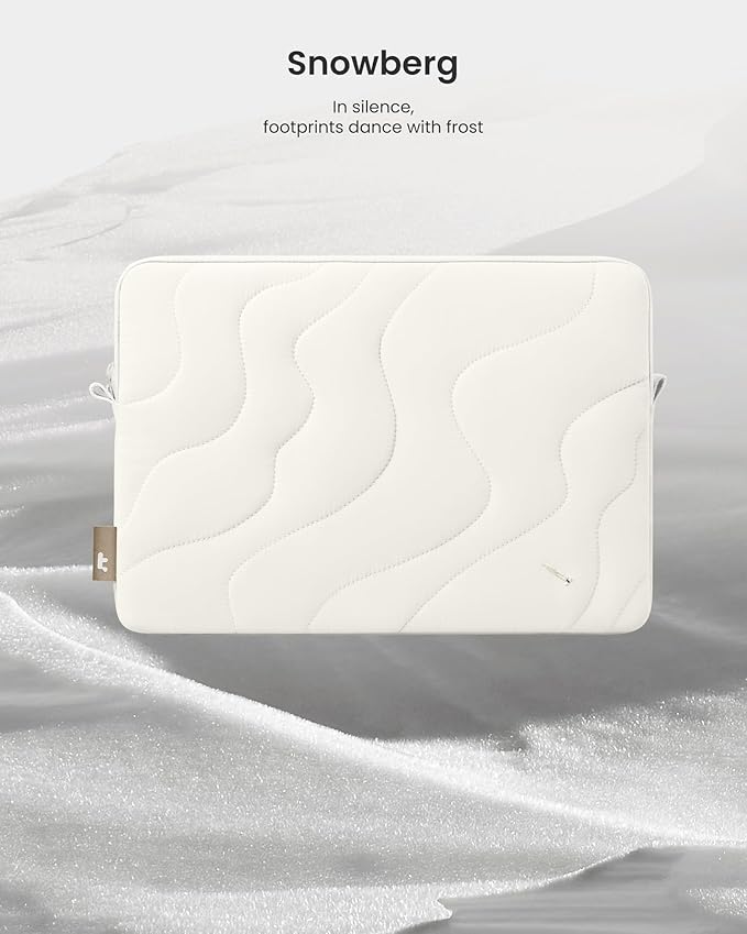 tomtoc 360 Protective Puffy Laptop Sleeve for 16-inch MacBook Pro M4/M3/M2/M1 Pro/Max A3403 A3186 A2991 A2780 A2485 2024-2019, Quilted Design Soft Cute Puffer Bag Case for Dell XPS 16 Laptop