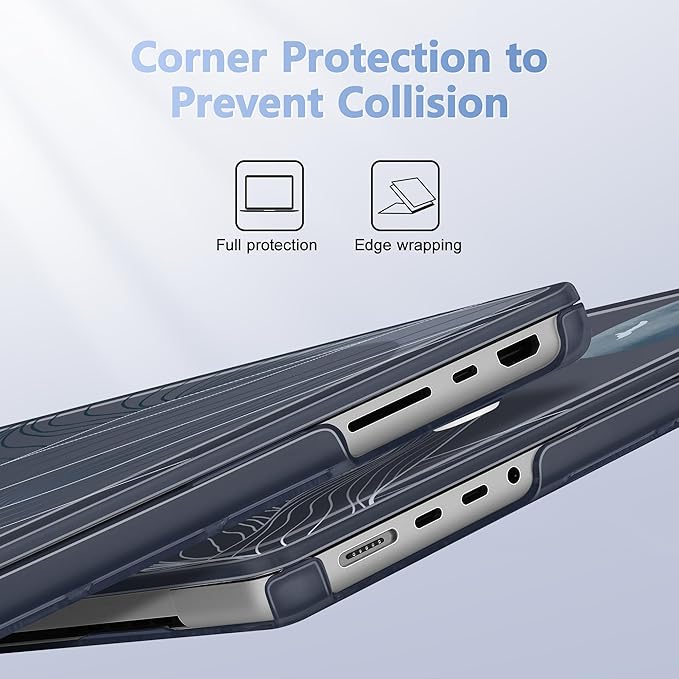 for MacBook Pro 16 inch Case 2021 2022 2023 2024 Release A3186 A3403 M4 A2991 M3 A2780 M2 A2485 M1 Pro/Max, Hard Shell Case with Screen Protector & Keyboard Cover, Abstract Mountain