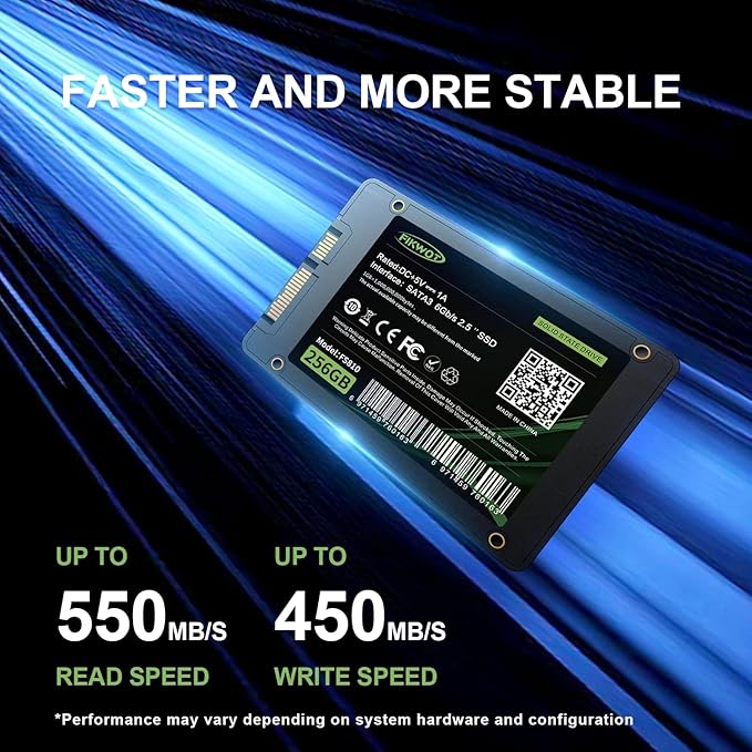 FS810 256GB SSD, 2.5" SSD SATA III 6Gb/s, Solid State Drives, Up to 560MB/s, 3D NAND TLC Flash, Internal SSD for Desktops and Laptops(Black)