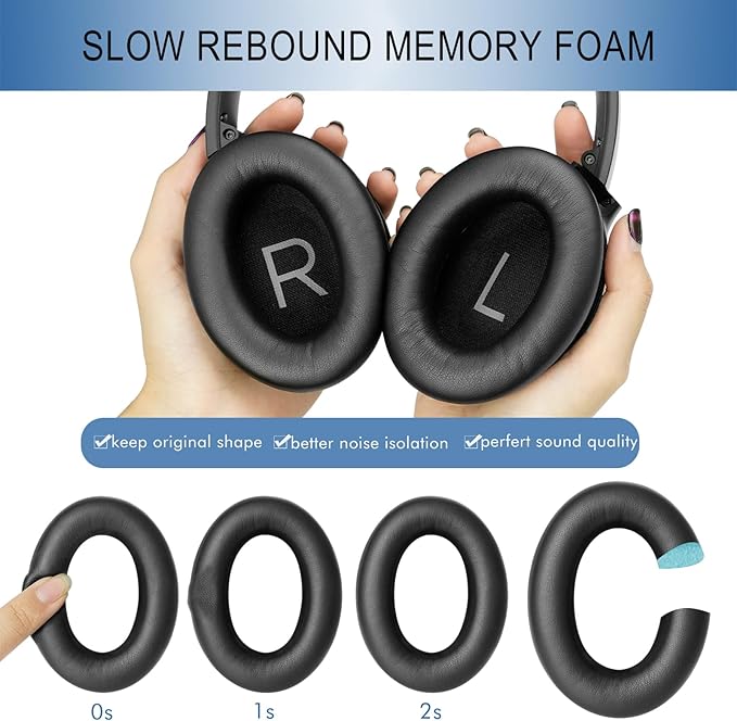 GEVO Replacement Ear Pads for Bose QC45, Ear Cushions for Bose QuietComfort 45 - Image 6