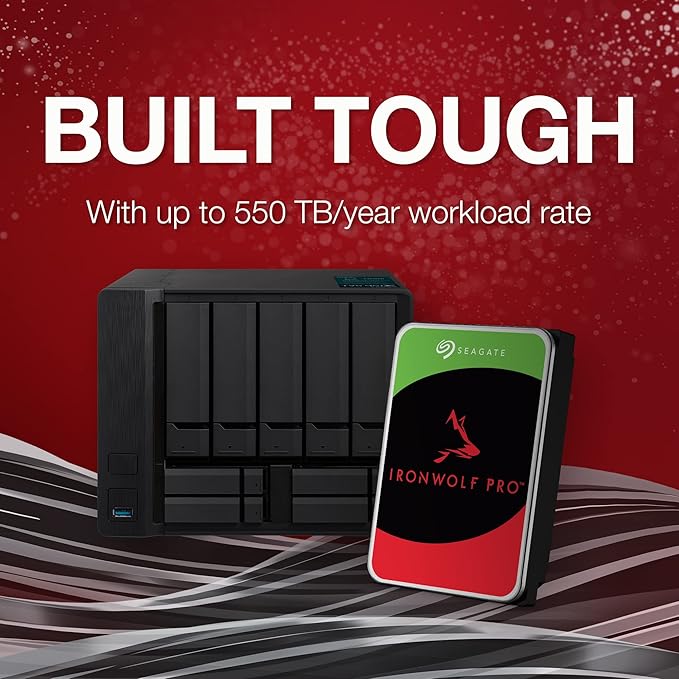 Seagate IronWolf Pro, 4 TB, Enterprise NAS Internal HDD –CMR 3.5 Inch, SATA 6 Gb/s, 7,200 RPM, 256 MB Cache for RAID Network Attached Storage (ST4000NT001)
