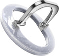 [2025 Newest] SUPERONE for Magsafe Ring Holder, Magnetic Phone Grip with Adjustable Stand, Removable Magnetic Accessories Only for iPhone 16/15/14/13/12 Series and Magsafe Case - Glitter Silver