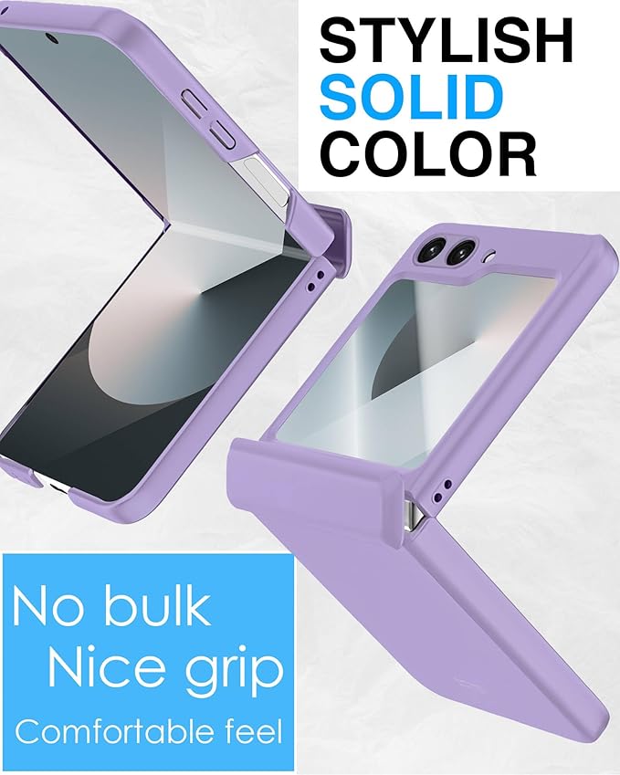 STORMTAL for Samsung Galaxy Z Flip 6 Case/Z Flip 7 FE Case, Hinge Protection, Built-in Screen Protector, Wireless Charging, Slim Rugged Phone Protective Case for Galaxy Z Flip 6 Purple