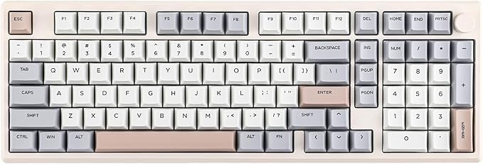 EPOMAKER Galaxy100 QMK/VIA Wireless Gaming Keyboard, Aluminum Shell, Bluetooth/2.4Ghz/USB-C, Pre-Lubed Hot-Swappable Linear Switches, NKRO, RGB Backlit (Creamy White, Wisteria Linear Switch)