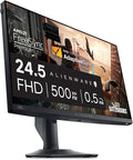 Alienware AW2524HF Gaming Monitor - 24.5-inch (1920x1080) 500Hz (Overclock) 0.5ms Display, Height/Tilt/Swivel/Pivot Adjustability, 3yr Advanced Exchange-Black
