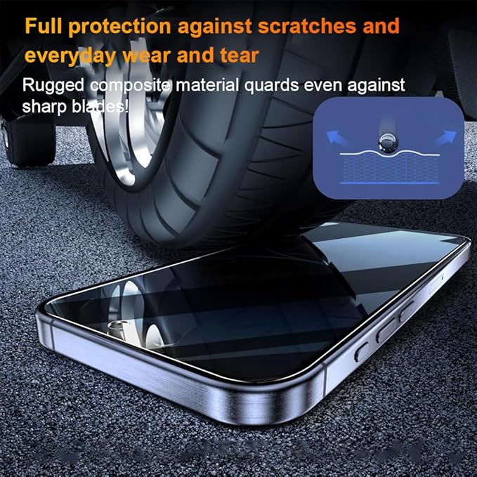 OneFish Privacy Screen Protector for IPhone 16 Pro Max Anti-Spy Tempered Glass Dust-Free Bubble-Free Anti-Fingerprint 9H Scratch Protection & Hassle-Free Installation Frame [2-Pack]