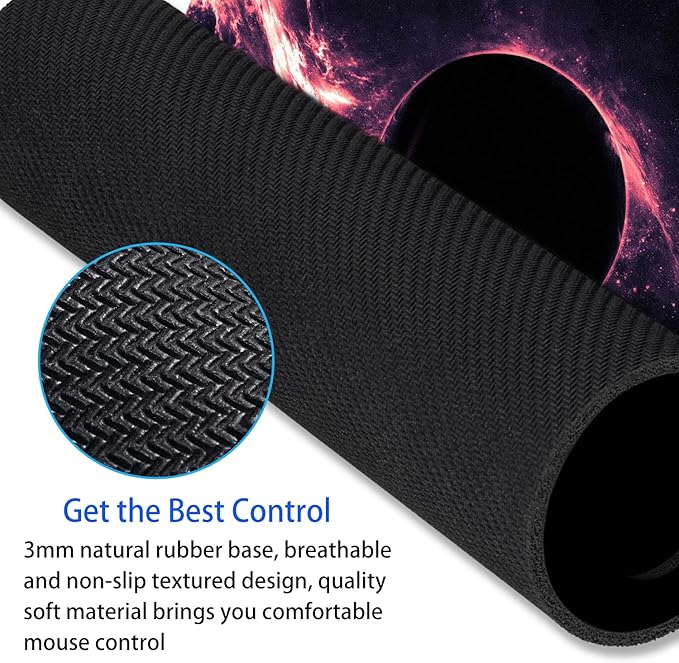 Sci-Fi Galaxy Mouse Pad Personalized Planet Design Computer Laptop Non-Slip Rubber Mousepad 9.5x7.9 Inch
