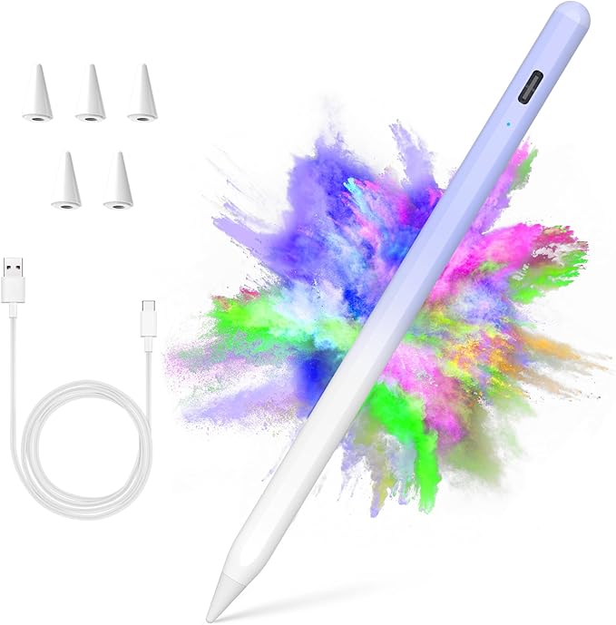 Stylus Pen for iPad 2018-2023 with Palm Rejection, Active Pencil for iPad 10th/9th/8th/7th/6th Generation, for iPad Pro 11/12.9 inch, for iPad Air 5th/4th/3th, for iPad Mini 6th/5th Gen(Sky Grey)