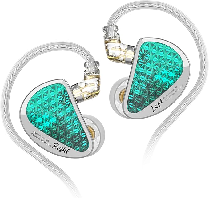 CCA KZ AS16 PRO in Ear Monitor Headphones 16BA Balanced Armature Drivers HiFi IEM Earphones High Clarity Gaming Earbuds for Musicians Singers Audiophile Dj Drummers