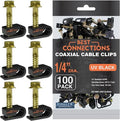 BEST CONNECTIONS Coaxial Cable Clips with Pre-Inserted Screw (2,500 Pack) – Black Single Cable Mounting Clamps for Coax Cable (RG6, RG59) and Ethernet Cable – Cord Fastener/Strain Relief Clip