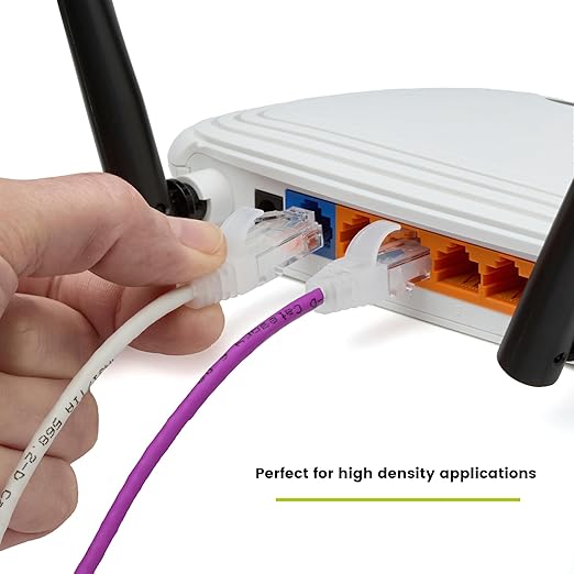 TRUECABLE Cat6 Component Rated Patch Cable, Unshielded (U/UTP), 10ft, Purple, 28AWG Solid Copper, Snagless 10G High-Speed Ethernet Cable, PoE++ 4PPoE 100W, UL Listed, RoHS-3, 1 Pack