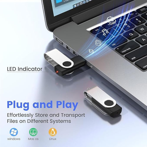 (Not 128GB) ABLAZE 128MB USB Flash Drive 100 Pack, USB 2.0 Thumb Drives Bulk Memory Sticks Pendrives 100PCS (Black)