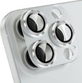 Choiche Compatible for iPhone 16 Pro/iPhone 16 Pro Max Camera Lens Protector, Bling Camera Cover with 9H Tempered Glass Lens Screen Protector Metal Ring Decoration Accessories(Silver)
