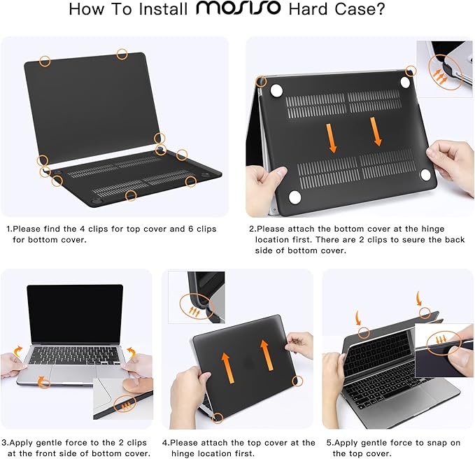 MOSISO Compatible with MacBook Air 13 inch Case 2025 2024 2023 2022 M4 A3240 M3 A3113 M2 A2681, Hard Shell&Sleeve Bag&Keyboard Skin&Webcam Cover&Screen Film for MacBook Air 13.6 inch, Navy Blue
