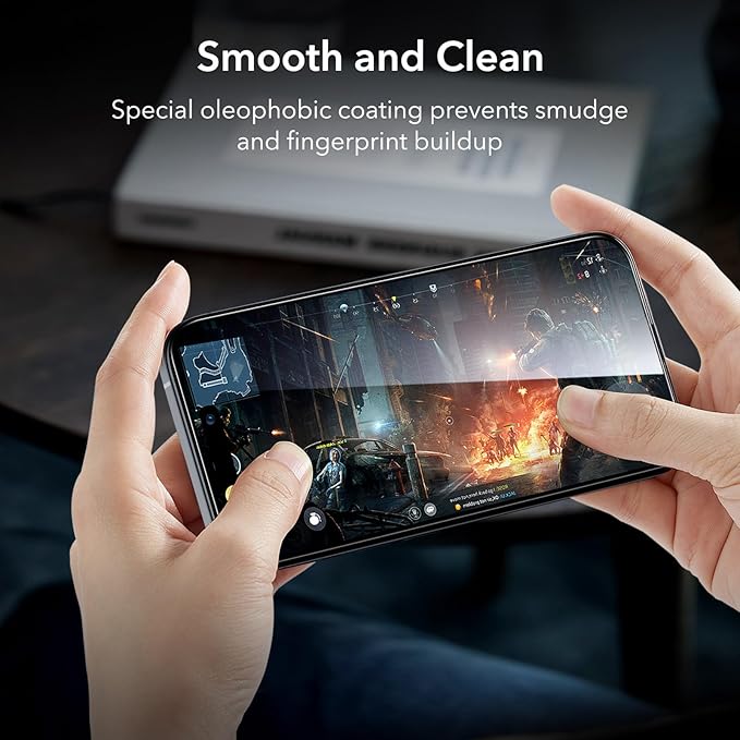 ESR 3+1 Pack for iPhone 15 Screen Protector, [9H Hardness] [Military Grade Shatterproof] Full Coverage Ultra-tough Tempered Glass Film with Easy Installation Frame, 1 Set of Camera Lens Protector