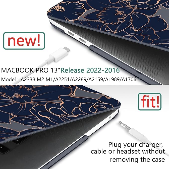 TWOLSKOO Compatible with MacBook Pro 13 inch Case 2023-2016 A2338 M2/M1 A2251 - Image 5