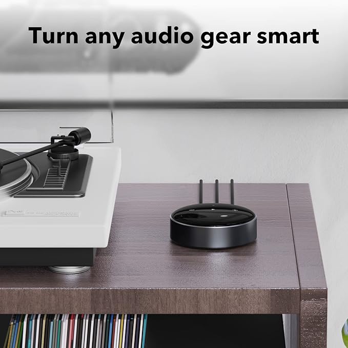 WiiM Mini AirPlay 2 Wireless Audio Streamer, Multiroom Stereo, Preamplifier, Works with Alexa and Siri Voice Assistants, Stream Hi-Res Audio from Amazon Music, Tidal and More