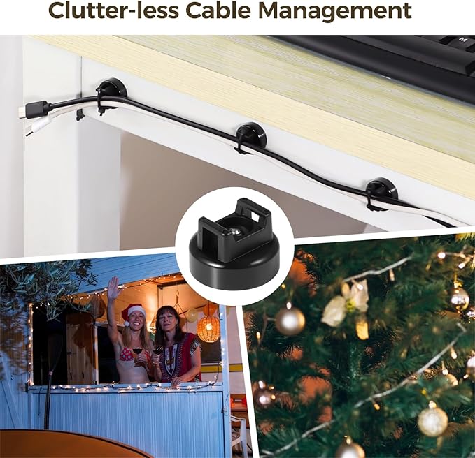 Magnetic Cable Zip Tie Mounts, 25 Pcs Magnets with 100 Pcs Cable Zip Ties, Multipurpose Magnetic Cables Holder for Cables Management, Wire Management Bases