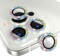 Choiche [3+1 for iPhone 14 Pro/iPhone 14 Pro Max Camera Lens Protector Bling, 9H Tempered Glass Camera Cover Screen Protector Metal Ring Decoration Accessories (Glitter-Colorful)