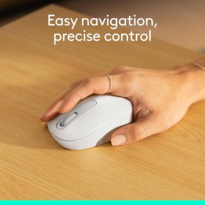 Logitech M196 Bluetooth Wireless Mouse, Compact and Portable Mouse for Laptops, Tablets and More, 12-Month Battery, Smooth Tracking, Compatible with PC and Mac, Windows and macOS - Off White