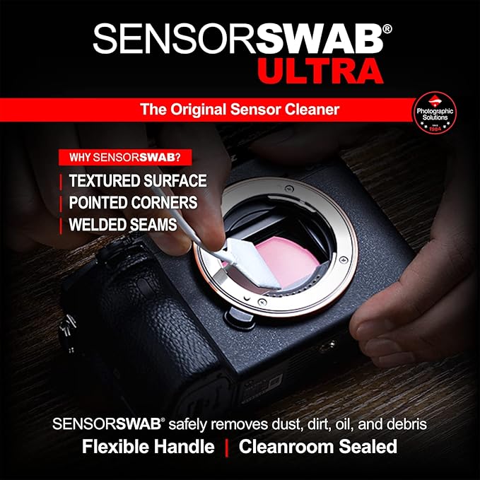 Sensor Cleaning Swab Kit - Eclipse Optic Cleaning Solution (0.5oz/15ml) + Type-3 Sensor Swab Ultra 24mm (Pack of 6) - for Full Frame CMOS and CCD Sensors - Dust & Oil Remover